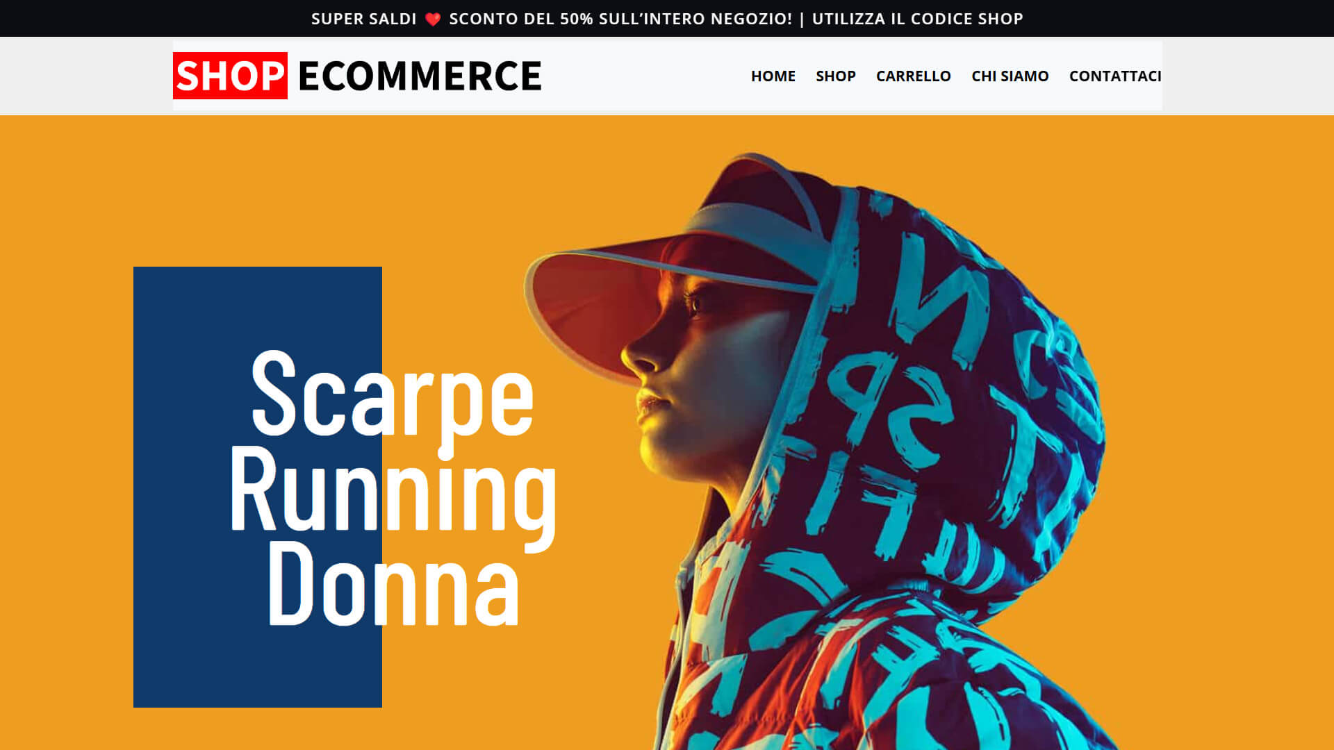 sito web professionale per e-commerce abbigliamento e calzature da running realizzato in WordPress