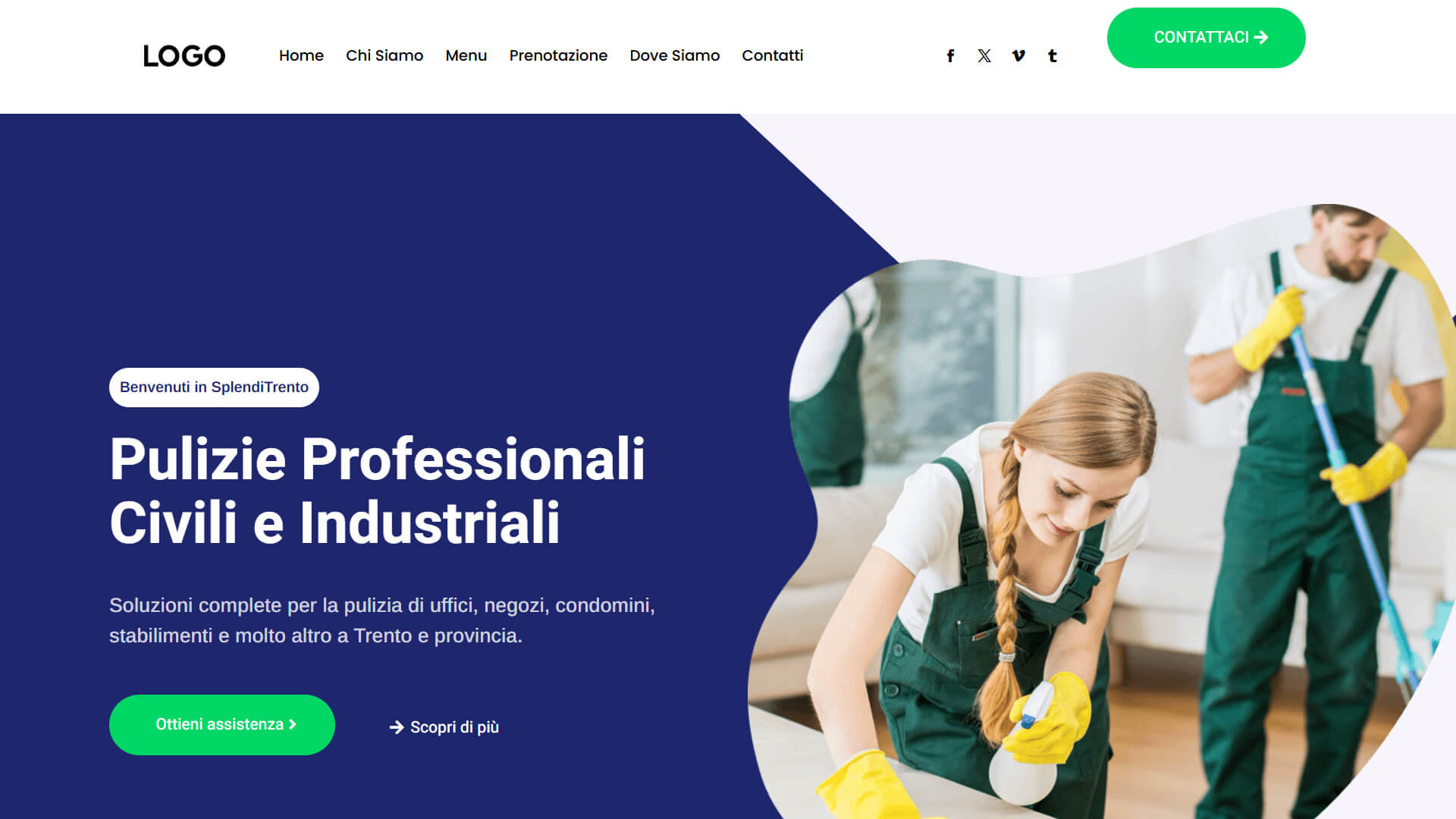 sito web professionale per impresa pulizie realizzato in WordPress