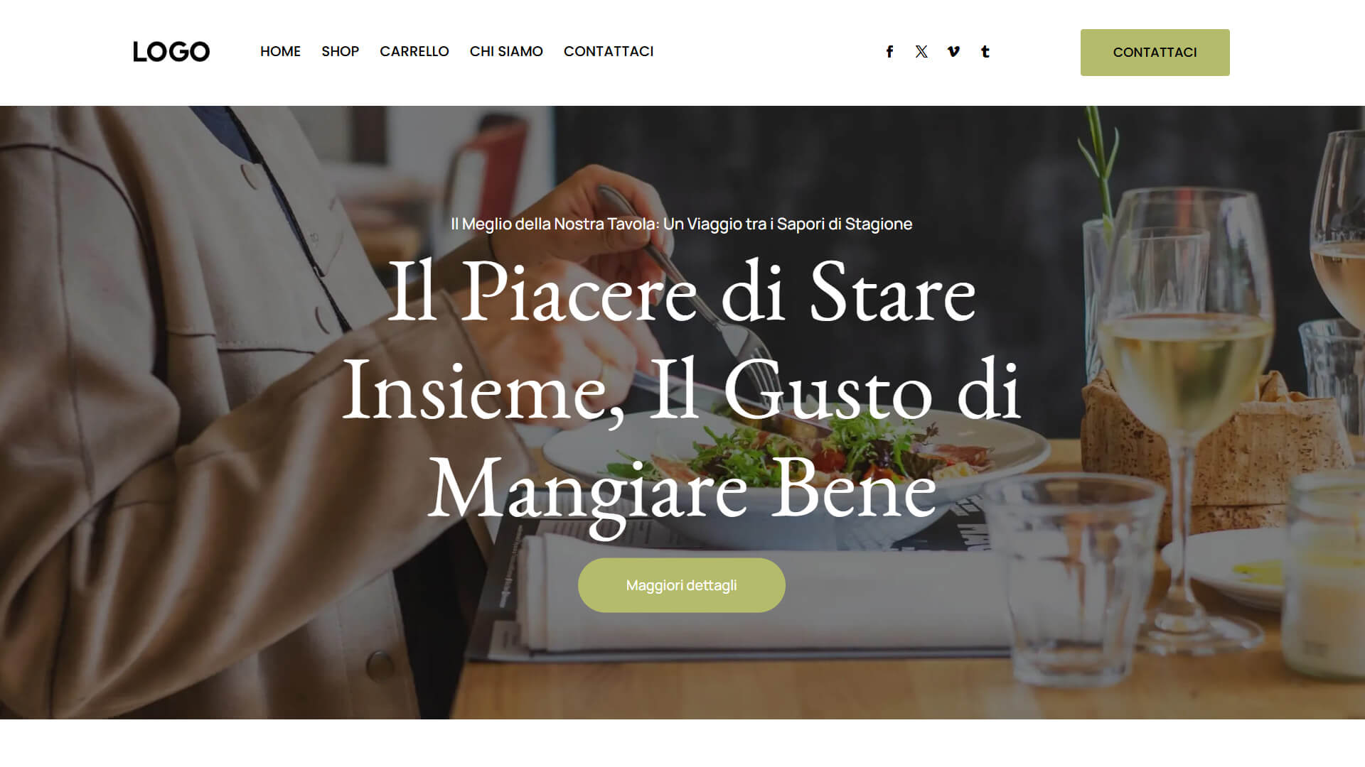 sito web professionale per ristorante realizzato in WordPress