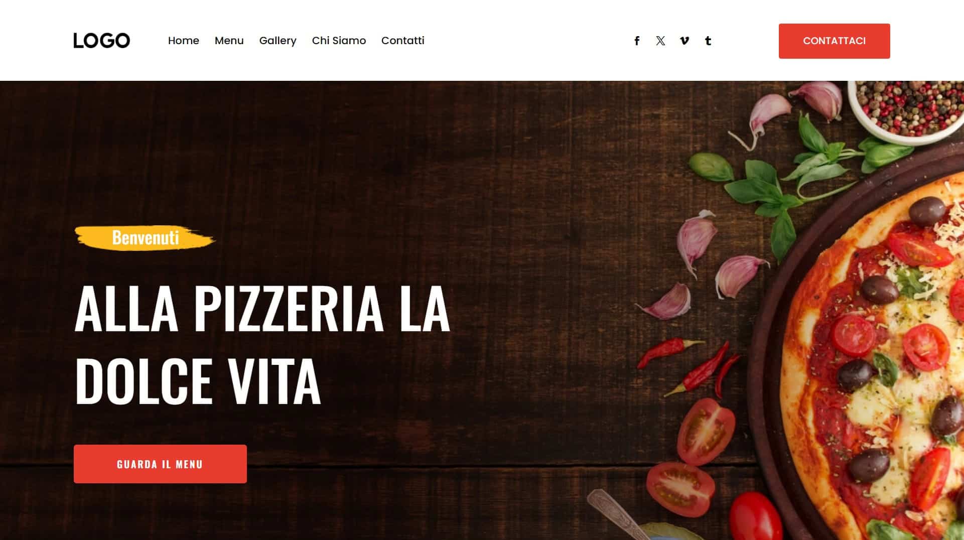 sito web professionale per pizzeria realizzato in WordPress
