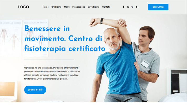 sito web professionale per fisioterapista realizzato in WordPress